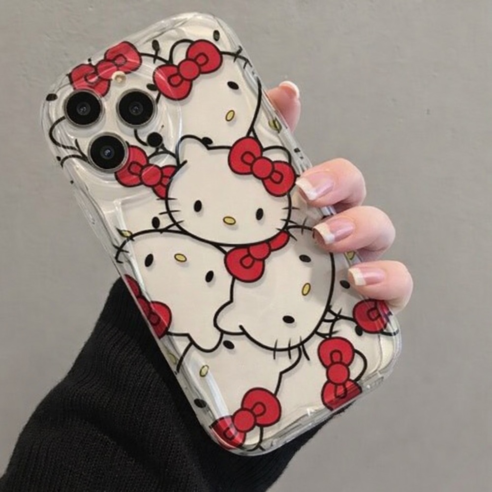 iPhone Phone Case Hello Kitty Pattern Transparent Case - Picture 3 of 4